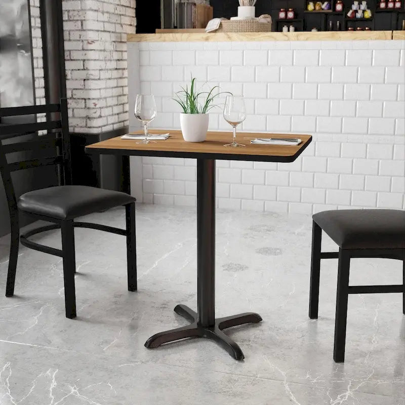Plateau de table rectangulaire stratifié 24 x 30 avec base de table hauteur 22 x 22 - 24L x 30P x 31,125H