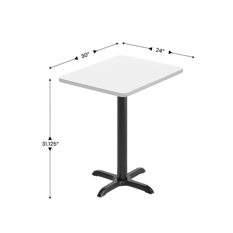 Plateau de table rectangulaire stratifié 24 x 30 avec base de table hauteur 22 x 22 - 24L x 30P x 31,125H
