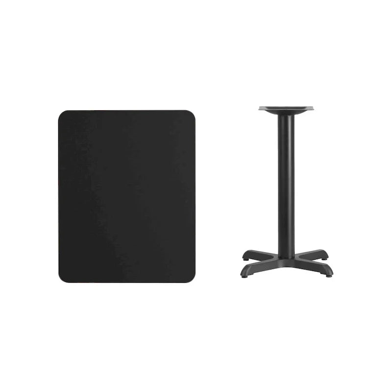 Plateau de table rectangulaire stratifié 24 x 30 avec base de table hauteur 22 x 22 - 24L x 30P x 31,125H