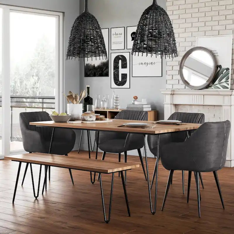 Table à manger industrielle en bois Moreno WYNDENHALL