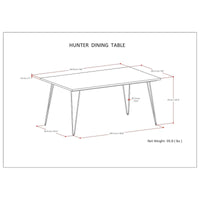 Table à manger industrielle en bois Moreno WYNDENHALL