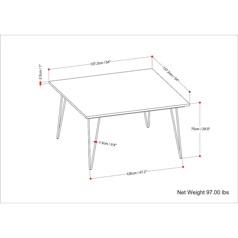 Table à manger industrielle en bois Moreno WYNDENHALL