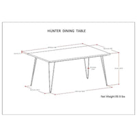 Table à manger industrielle en bois Moreno WYNDENHALL