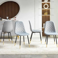 Lot de 4 chaises rembourrées en velours sans accoudoirs Howtai pour cuisine et maison