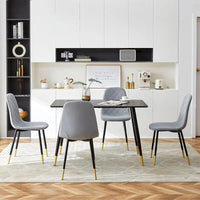 Lot de 4 chaises rembourrées en velours sans accoudoirs Howtai pour cuisine et maison