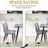 Lot de 4 chaises rembourrées en velours sans accoudoirs Howtai pour cuisine et maison