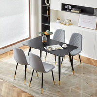 Lot de 4 chaises rembourrées en velours sans accoudoirs Howtai pour cuisine et maison