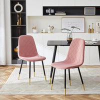 Lot de 4 chaises rembourrées en velours sans accoudoirs Howtai pour cuisine et maison