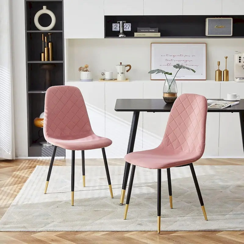 Lot de 4 chaises rembourrées en velours sans accoudoirs Howtai pour cuisine et maison