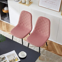 Lot de 4 chaises rembourrées en velours sans accoudoirs Howtai pour cuisine et maison