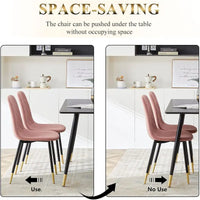 Lot de 4 chaises rembourrées en velours sans accoudoirs Howtai pour cuisine et maison