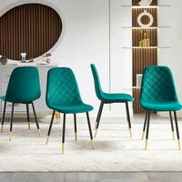 Lot de 4 chaises rembourrées en velours sans accoudoirs Howtai pour cuisine et maison