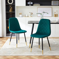 Lot de 4 chaises rembourrées en velours sans accoudoirs Howtai pour cuisine et maison