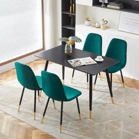 Lot de 4 chaises rembourrées en velours sans accoudoirs Howtai pour cuisine et maison