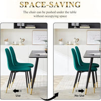 Lot de 4 chaises rembourrées en velours sans accoudoirs Howtai pour cuisine et maison