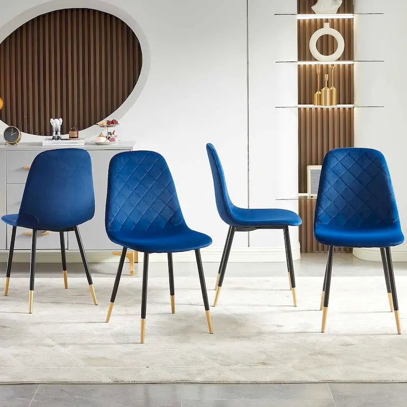 Lot de 4 chaises rembourrées en velours sans accoudoirs Howtai pour cuisine et maison