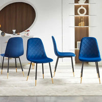 Lot de 4 chaises rembourrées en velours sans accoudoirs Howtai pour cuisine et maison
