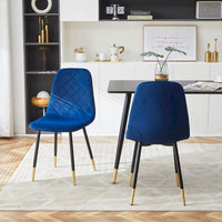 Lot de 4 chaises rembourrées en velours sans accoudoirs Howtai pour cuisine et maison