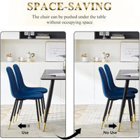 Lot de 4 chaises rembourrées en velours sans accoudoirs Howtai pour cuisine et maison