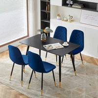 Lot de 4 chaises rembourrées en velours sans accoudoirs Howtai pour cuisine et maison