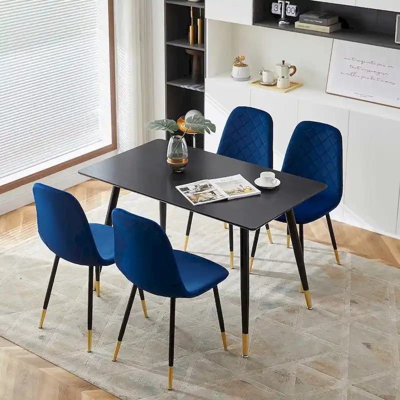 Lot de 4 chaises rembourrées en velours sans accoudoirs Howtai pour cuisine et maison