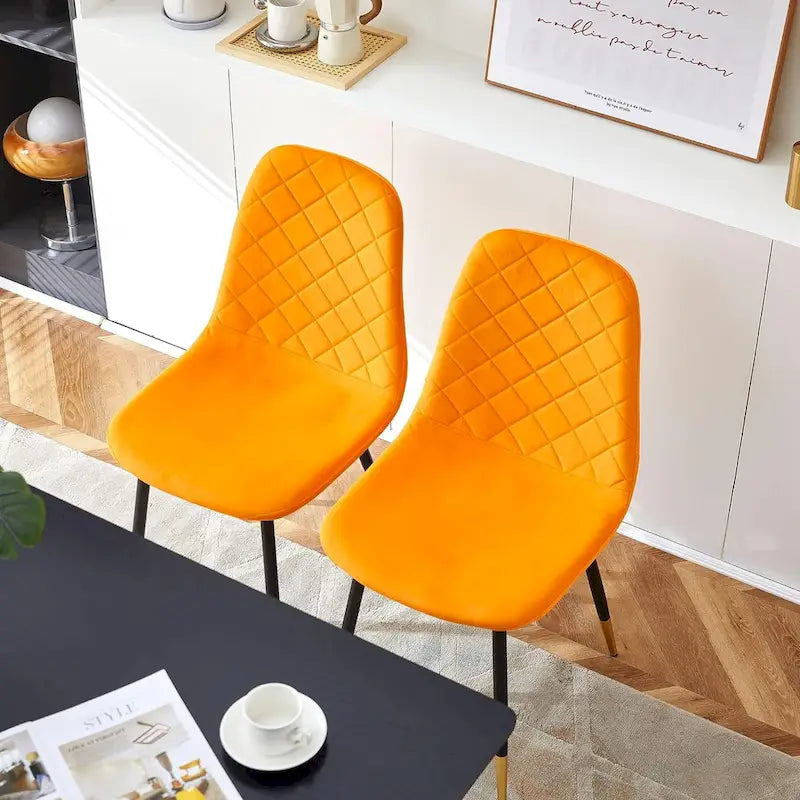 Lot de 4 chaises rembourrées en velours sans accoudoirs Howtai pour cuisine et maison