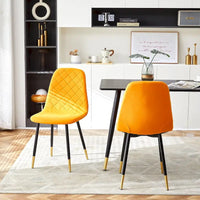 Lot de 4 chaises rembourrées en velours sans accoudoirs Howtai pour cuisine et maison