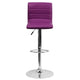Tabouret de bar moderne à hauteur réglable en vinyle à dossier surpiqué - 16L x 19P x 35 - 44H
