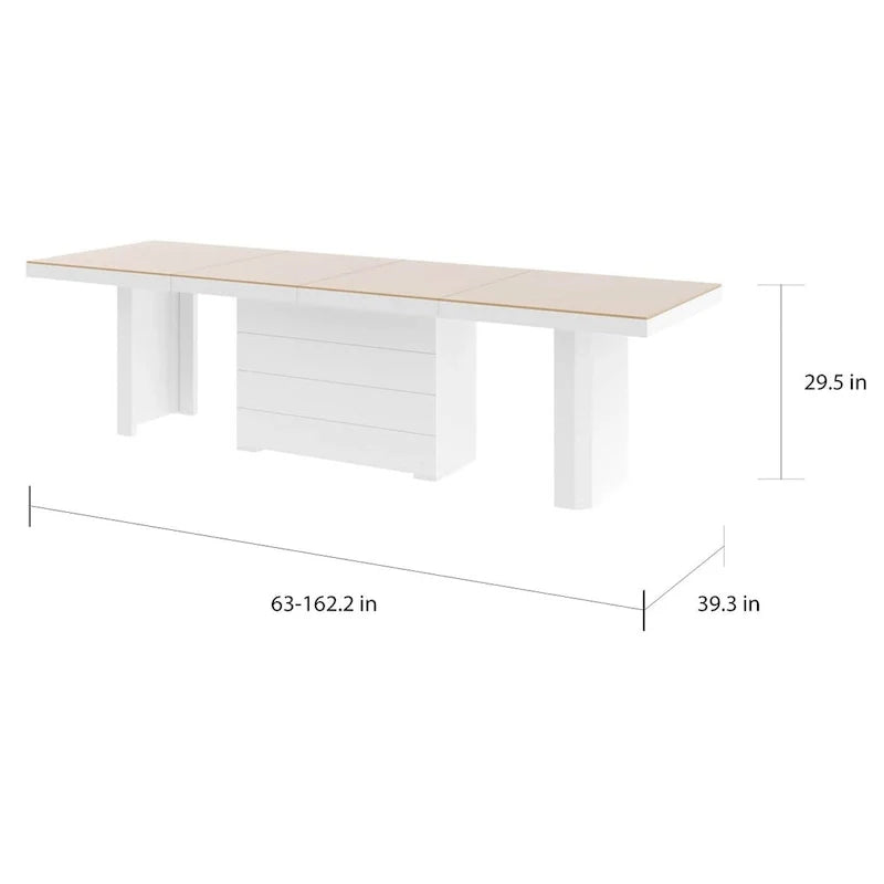 Table à manger moderne extensible haute brillance VOLOS