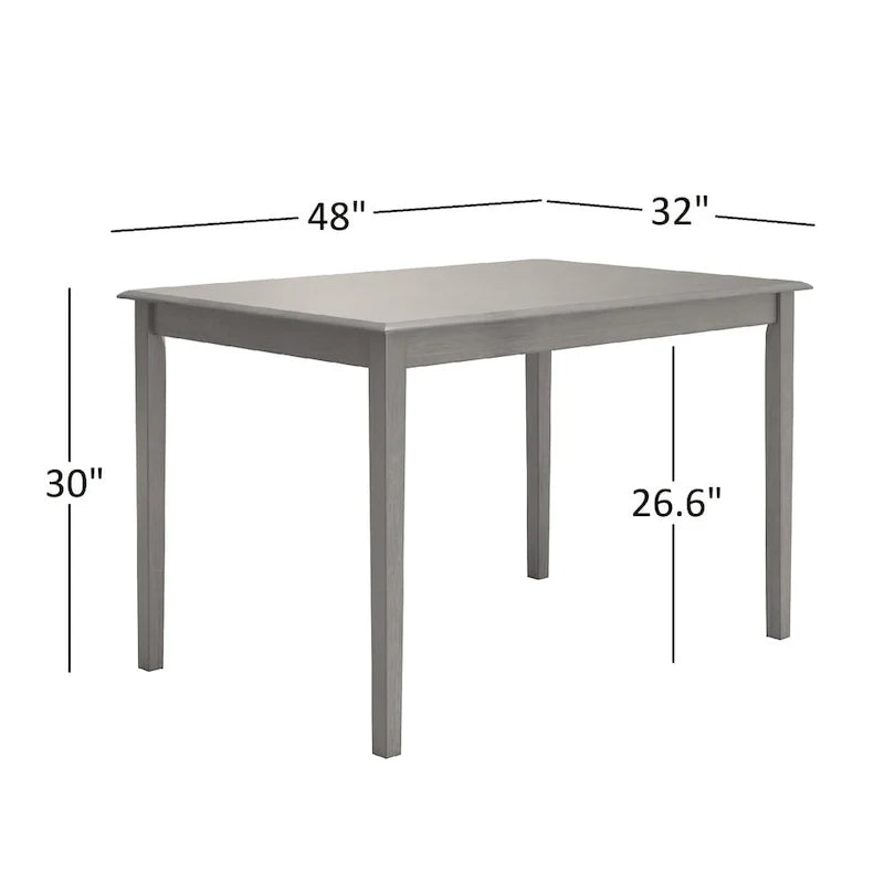 Ensemble de salle à manger rectangulaire 5 pièces Wilmington II 48 pouces gris antique par iNSPIRE Q Classic