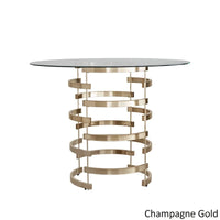 Ensemble de salle à manger hauteur comptoir Nova 5 pièces à plateau rond en verre et base en fer vortex par iNSPIRE Q Bold