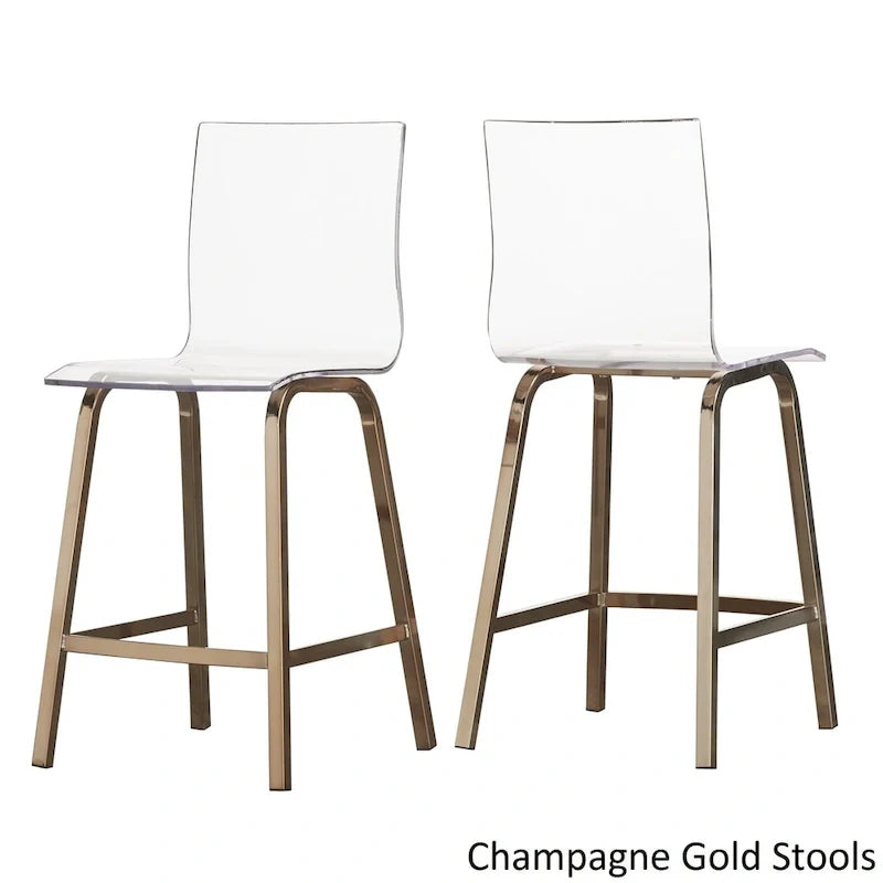 Ensemble de salle à manger hauteur comptoir Nova 5 pièces à plateau rond en verre et base en fer vortex par iNSPIRE Q Bold