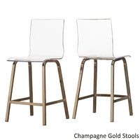 Ensemble de salle à manger hauteur comptoir Nova 5 pièces à plateau rond en verre et base en fer vortex par iNSPIRE Q Bold