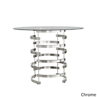 Ensemble de salle à manger hauteur comptoir Nova 5 pièces à plateau rond en verre et base en fer vortex par iNSPIRE Q Bold
