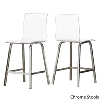 Ensemble de salle à manger hauteur comptoir Nova 5 pièces à plateau rond en verre et base en fer vortex par iNSPIRE Q Bold