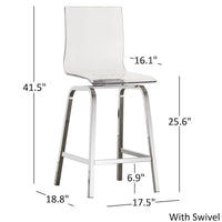 Ensemble de salle à manger hauteur comptoir Nova 5 pièces à plateau rond en verre et base en fer vortex par iNSPIRE Q Bold