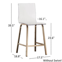 Ensemble de salle à manger hauteur comptoir Nova 5 pièces à plateau rond en verre et base en fer vortex par iNSPIRE Q Bold