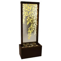 Fontaine d'extérieur Sunnydaze 47,25 H Wisteria Vines en zinc avec lumières LED blanc chaud