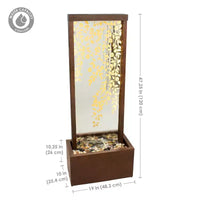 Fontaine d'extérieur Sunnydaze 47,25 H Wisteria Vines en zinc avec lumières LED blanc chaud