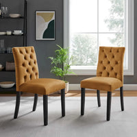Chaises de salle à manger Duchess en velours Performance - Lot de 2