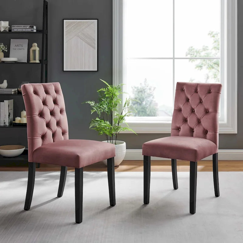 Chaises de salle à manger Duchess en velours Performance - Lot de 2