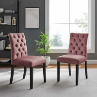 Chaises de salle à manger Duchess en velours Performance - Lot de 2