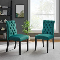 Chaises de salle à manger Duchess en velours Performance - Lot de 2