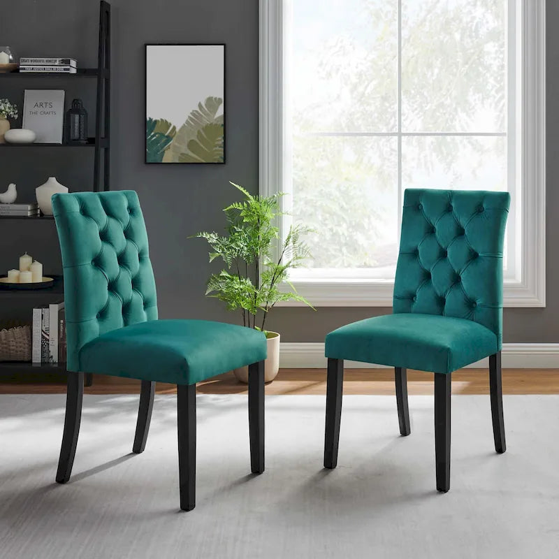 Chaises de salle à manger Duchess en velours Performance - Lot de 2