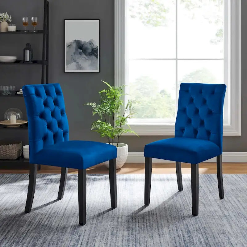 Chaises de salle à manger Duchess en velours Performance - Lot de 2