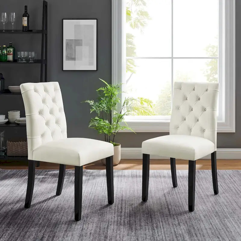 Chaises de salle à manger Duchess en velours Performance - Lot de 2