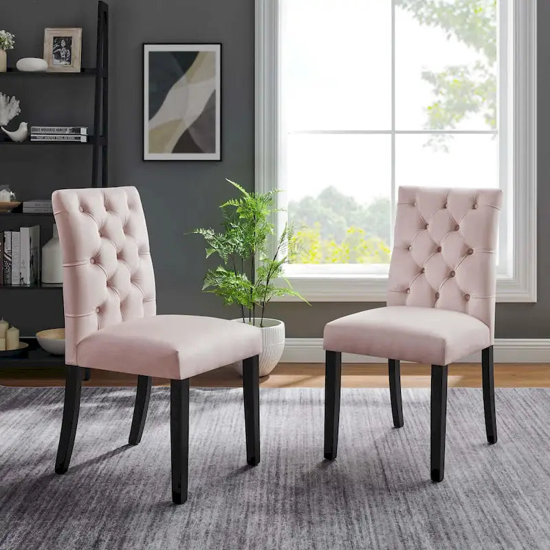 Chaises de salle à manger Duchess en velours Performance - Lot de 2