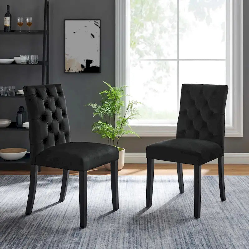 Chaises de salle à manger Duchess en velours Performance - Lot de 2