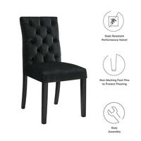 Chaises de salle à manger Duchess en velours Performance - Lot de 2