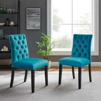 Chaises de salle à manger Duchess en velours Performance - Lot de 2